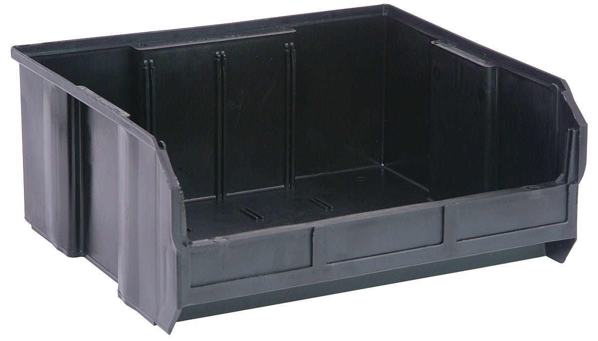 QUANTUM STORAGE QS-250BK Stack & Hang Bin, 14.75" x 16.5" x 7", Black (Each)