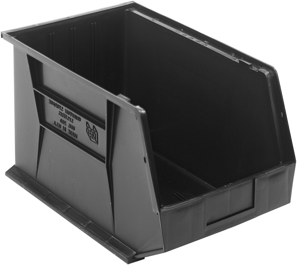 QUANTUM STORAGE QS-260BK-4 Stack and Hang Bins, 18" x 11" x 10", Black, 4-Pack