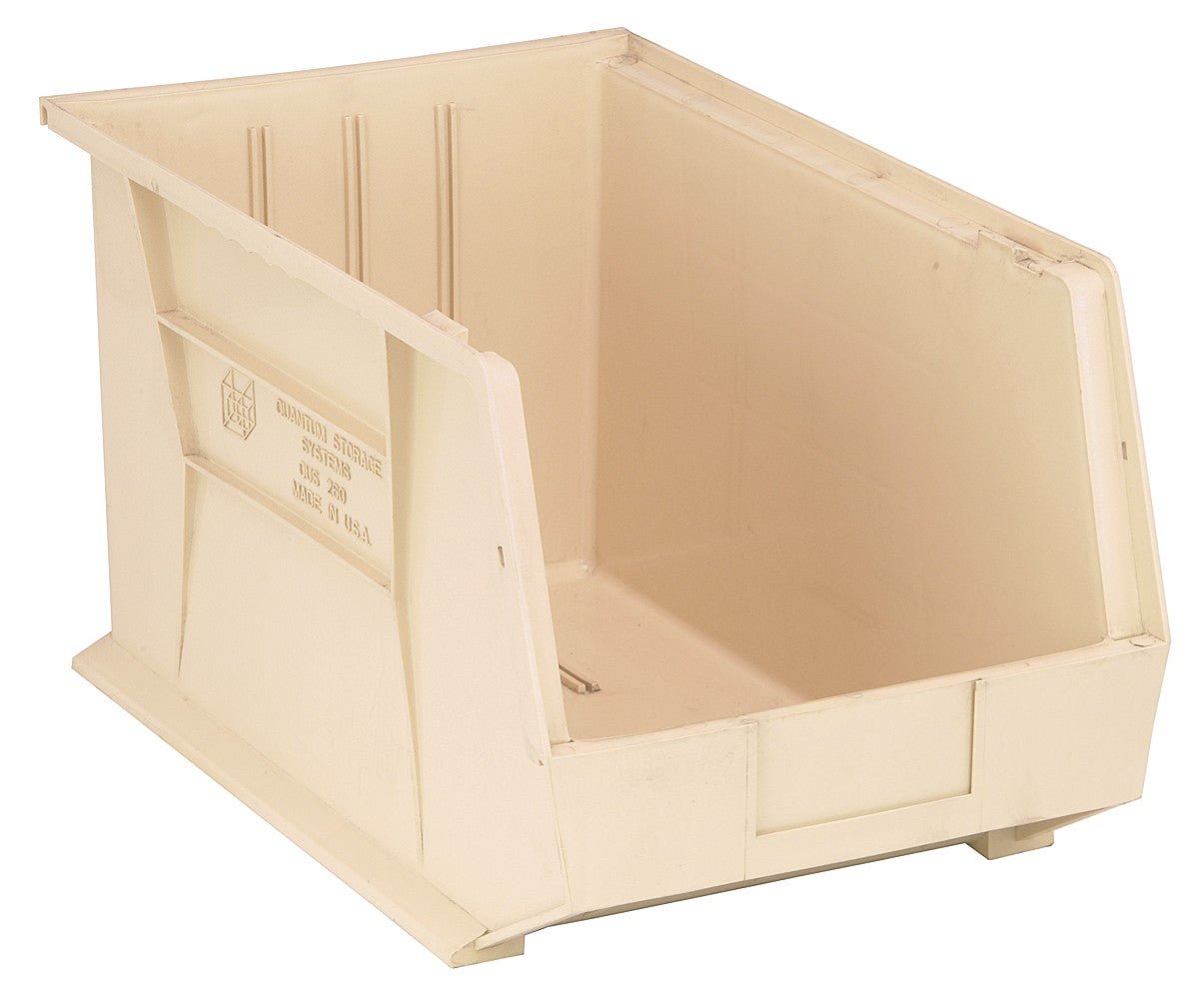 QUANTUM STORAGE QS-260IV-4 Stack and Hang Bins, 18" x 11" x 10", Ivory, 4-Pack