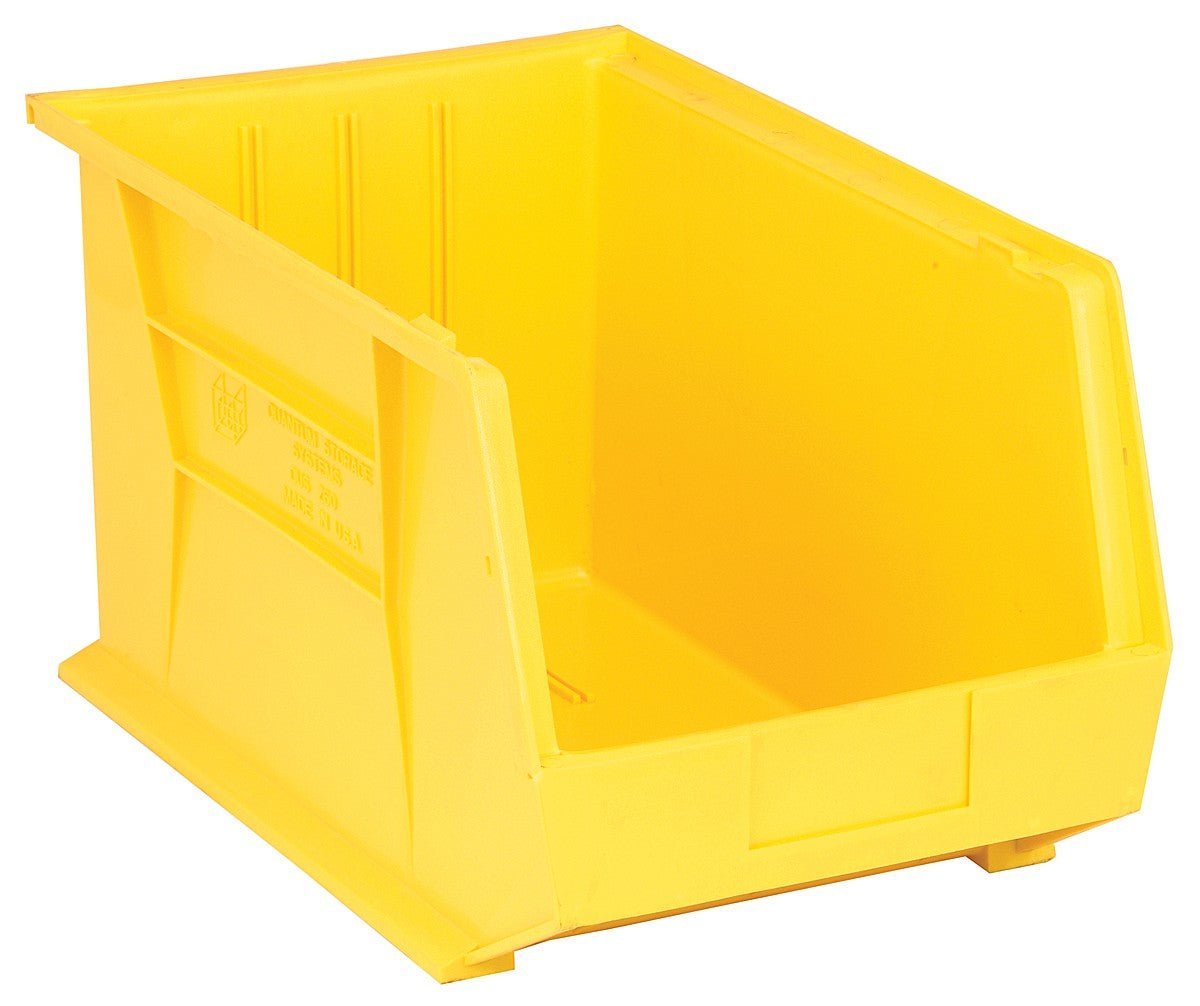 QUANTUM STORAGE QS-260YL-4 Stack and Hang Bins, 18" x 11" x 10", Yellow (4-Pack)