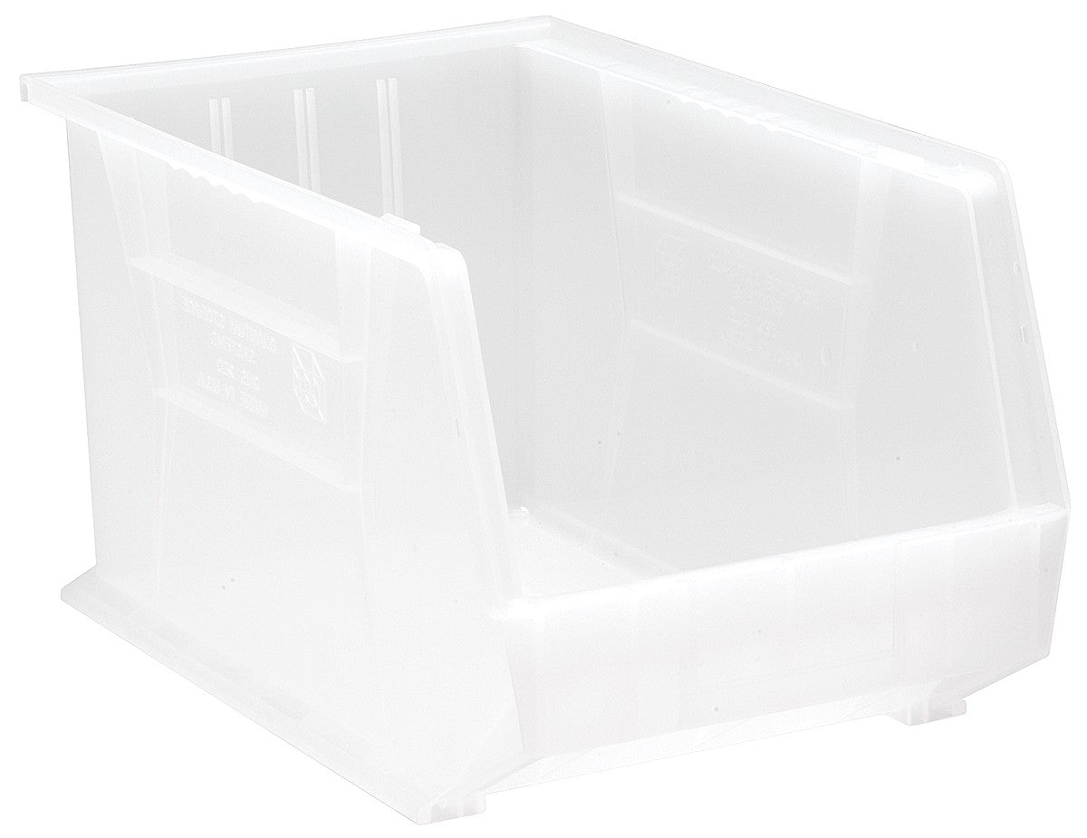 QUANTUM STORAGE QS-260CL-4 Stack and Hang Bins, 18" x 11" x 10", Clear (4-Pack)