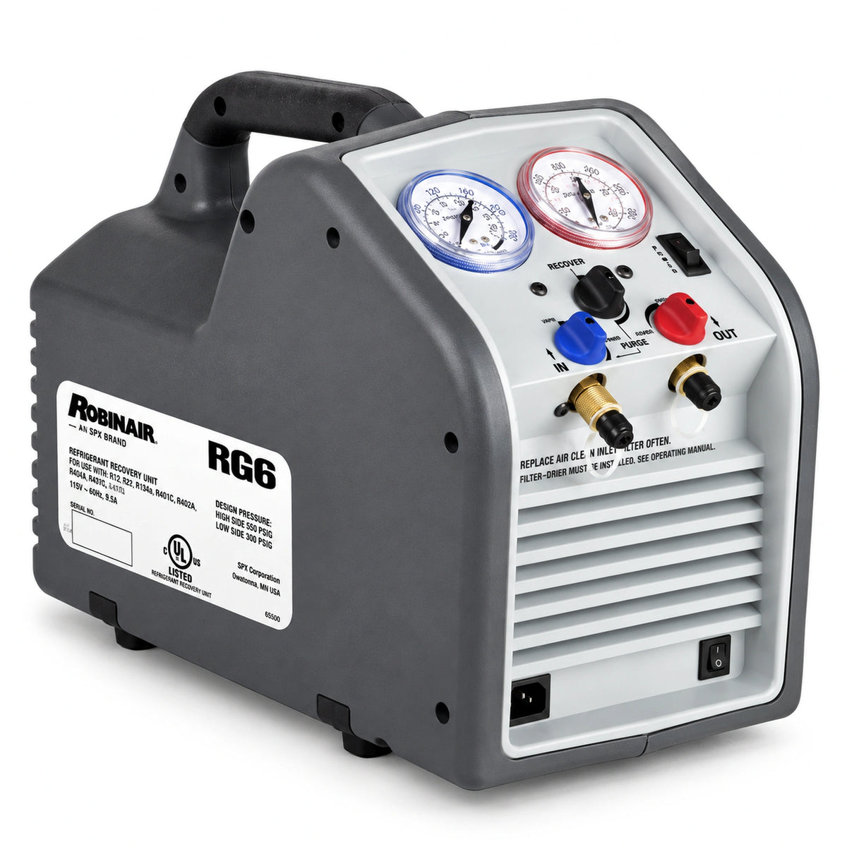 Robinair RG6 Portable Refrigerant Recovery Machine - Fast HVAC Tool