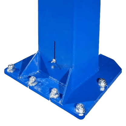 Blue metal post base plate with bolts for Rotary SMO14EL2 14k four-post lift