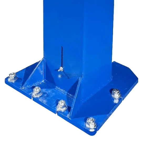 Blue metal post base plate with bolts for Rotary SMO14EL2 14k four-post lift