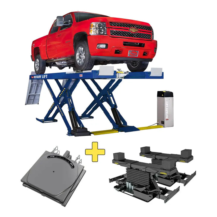 Rotary XA14 14K Alignment Scissor Lift w/ 2 - Rolling Jack