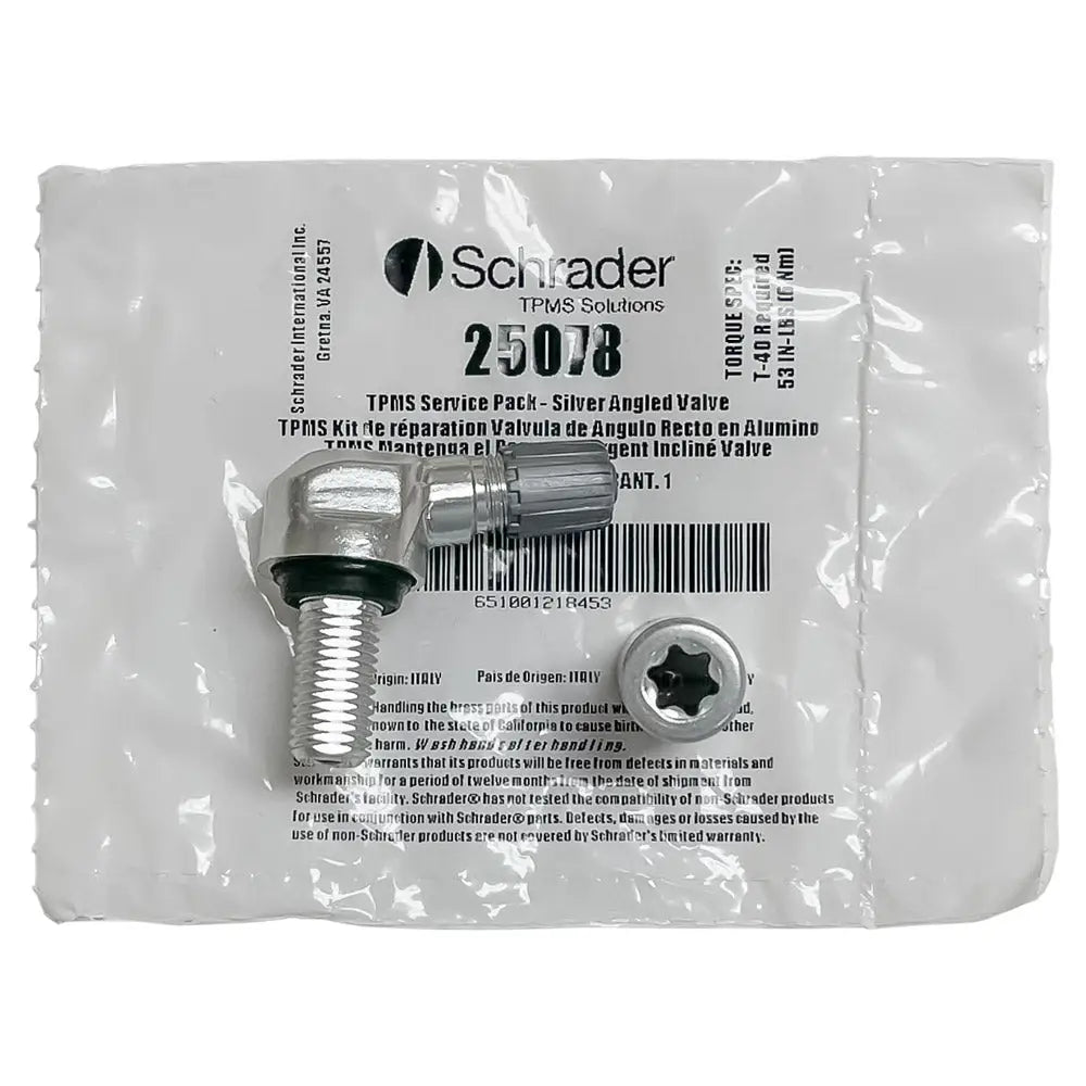 SCHRADER ANGLED STEM VALVE KIT/SERVICE PACK FOR 33900 EZ-SENSOR 90°