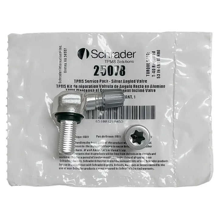 SCHRADER | ANGLED STEM VALVE KIT/SERVICE PACK FOR 33900 EZ-SENSOR 90°