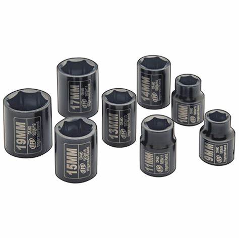 INGERSOLL RAND SK3MB 3/8" Dr Metric Impact Socket Set with Plastic Case (8 pcs)