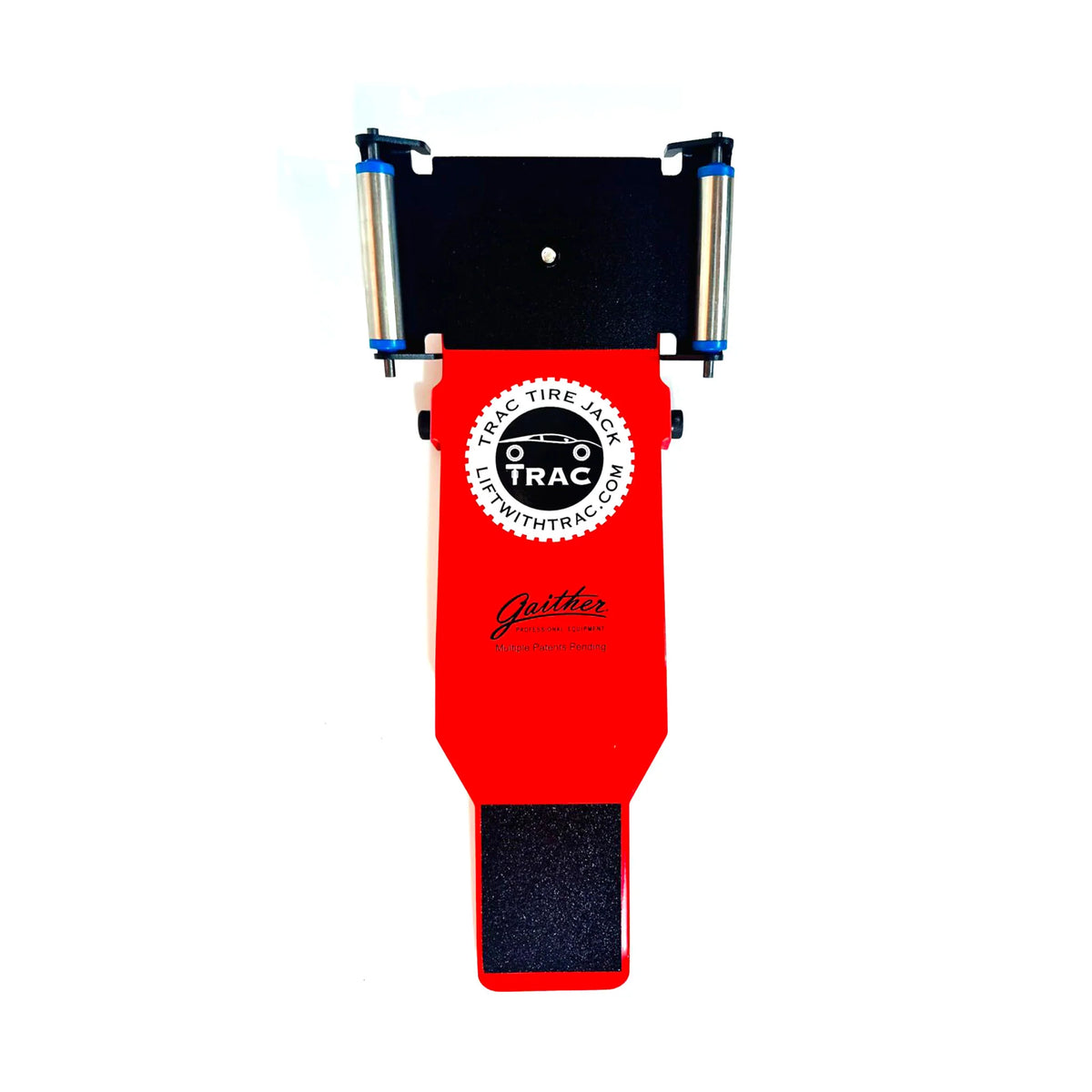 TRAC Roller Plate GTRP-01 installed on the Gaither TRAC Tire Jack