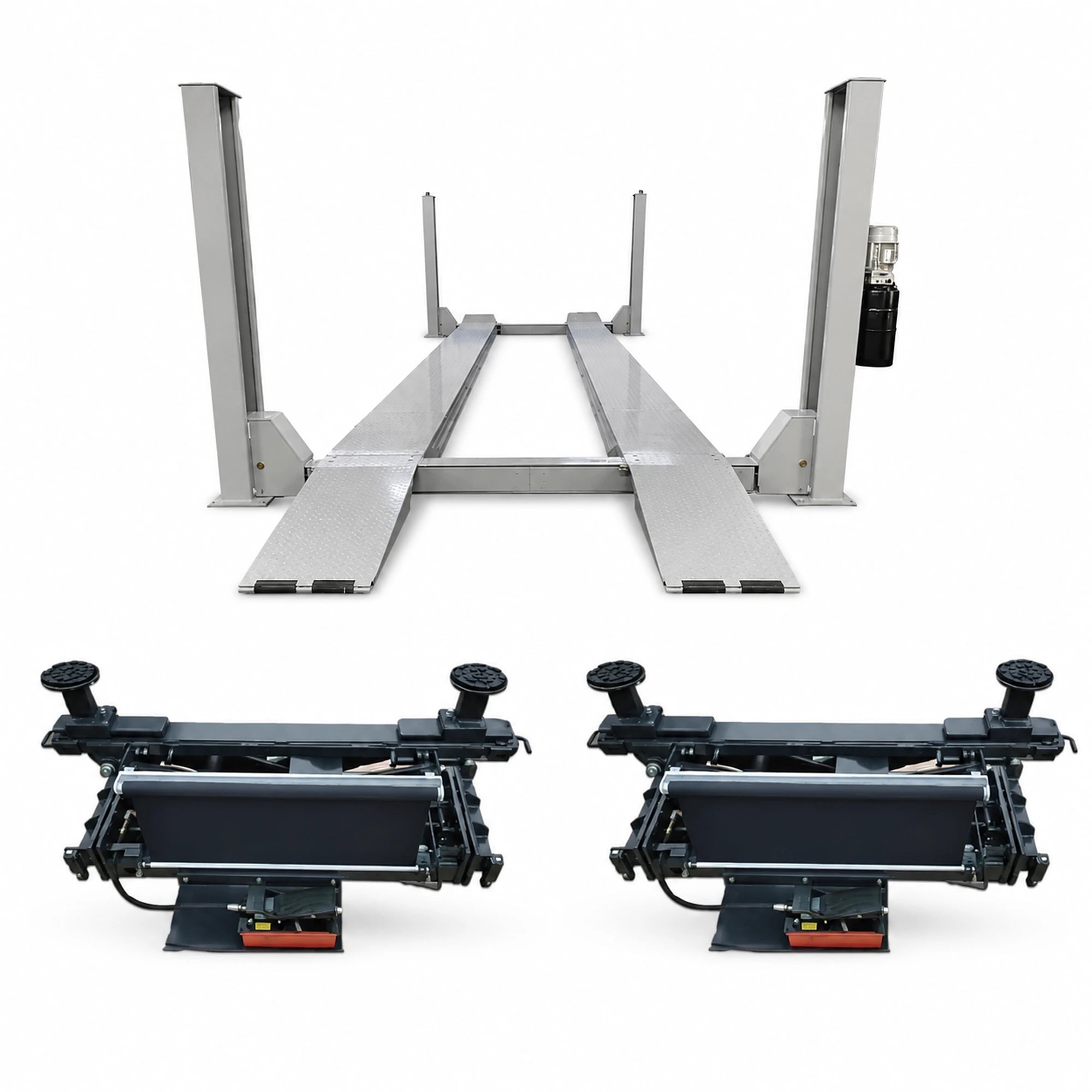 Triumph NTR-16 16000 lb 4-Post Lift with 2 RJ-9 Rolling Jack Combo