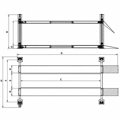 Triumph NTR-16 16000 lb 4-Post Lift with 2 RJ-9 Rolling Jack Combo
